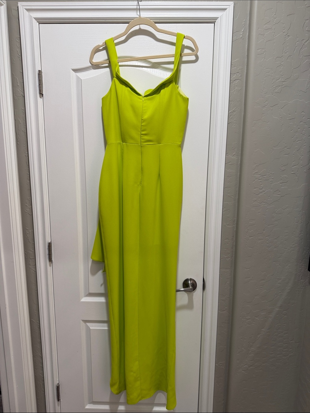 Trendyol Neon Lime One-Shoulder Evening Gown - Picture 2 of 4